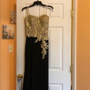 Black and gold formal dress